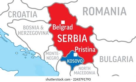 Serbia Kosovo Map Zoom On World Stock Vector (Royalty Free) 2243791793 ...