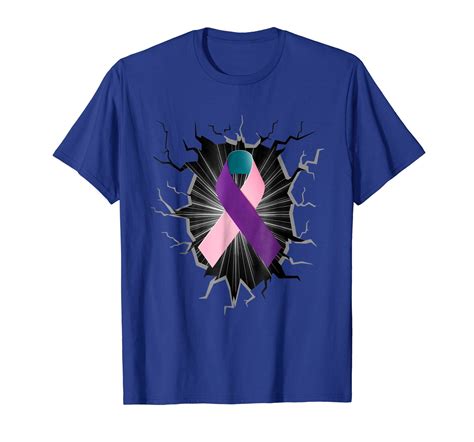 Thyroid Cancer Awareness Ribbon No One Fights Alone T Shirt T Shirts Tank Tops