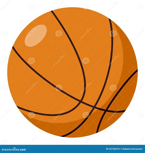 Cone Liso Da Bola Do Basquetebol Isolado No Branco Ilustra O Do Vetor