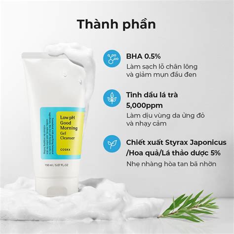 Set Sữa Rửa Mặt Trà Xanh Dạng Gel Cosrx Good Morning độ Ph Thấp 150ml