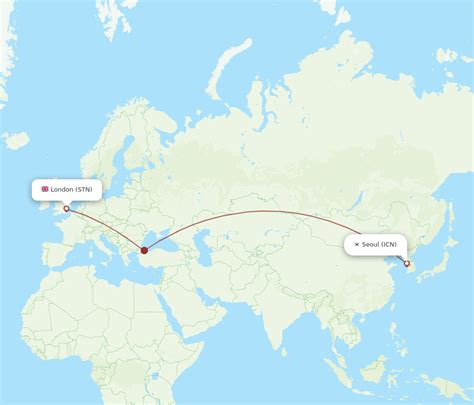 All Flight Routes From Seoul To London Icn To Stn Flight Routes