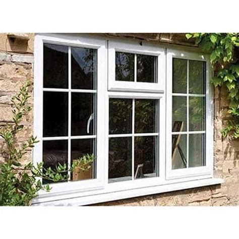 White UPVC Exterior Window For Residential Glass Thickness 4 6 Mm At