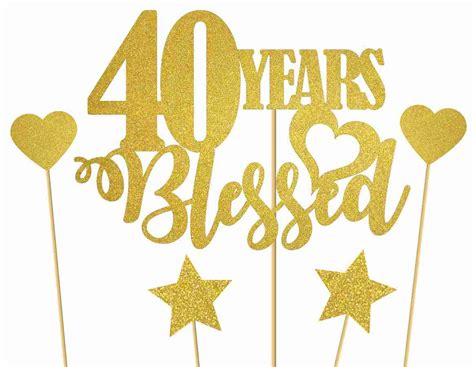 Buy Svm Craft® 40 Years Loved And Blessed Cake Topper Cheers To 40