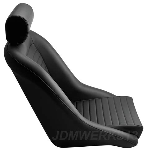 Retro Classic Vintage Racing Bucket Seat Seats Black Universal W Sliders Pair Ebay Vintage