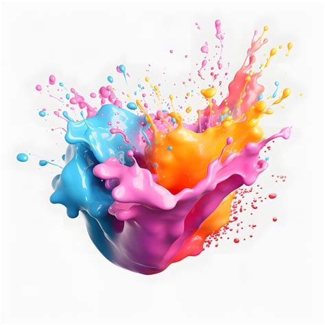 Premium Ai Image Brightly Colored Liquid Splashing On A White Surface