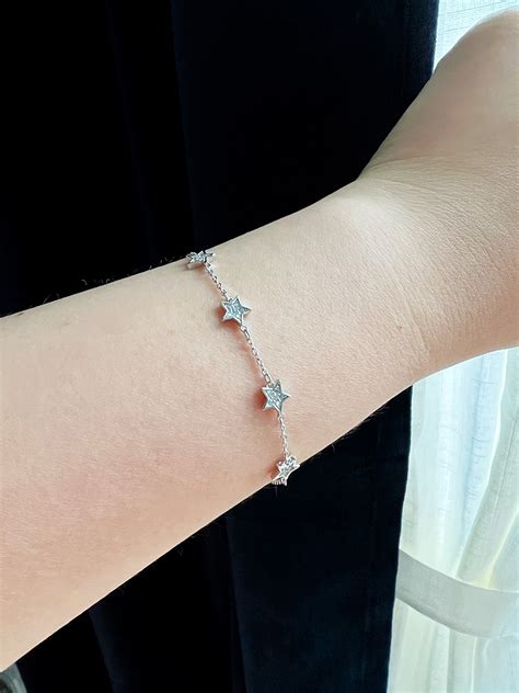 Small Star Bracelet Silver Star Bracelet Dainty Star Bracelet Dainty