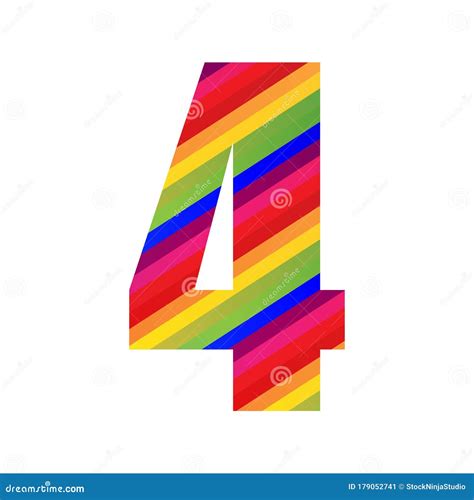 Number Rainbow Style Numeral Digit Colorful Number Vector