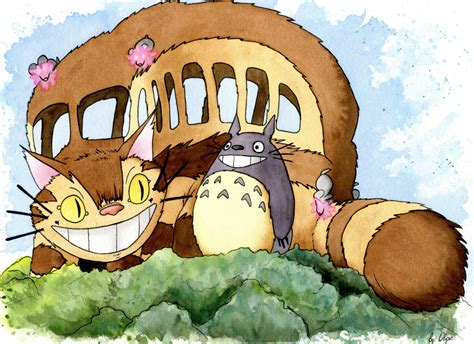 The Catbus original watercolor drawing : r/ghibli