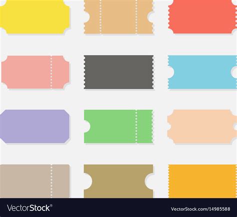 Ticket Stubs Set Royalty Free Vector Image Vectorstock