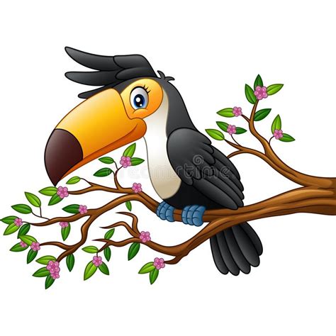 Cute Parrot On The Branch Stock Vector Illustration Of Character 76116093