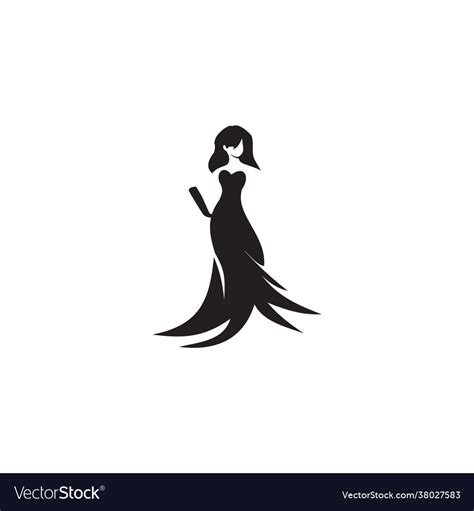 Woman fashion model logo design template Vector Image