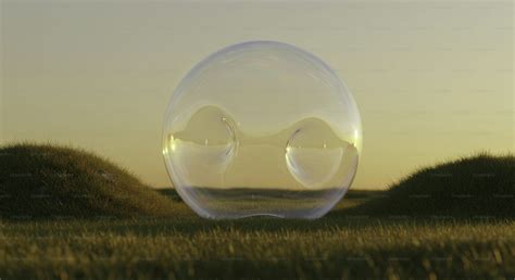 Une bulle flotte au-dessus des dunes de sable du désert. photo – Image