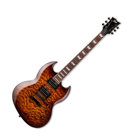 Cmvictor Guitare électrique Esp Ltd Viper 256 Quilt Maple Dark