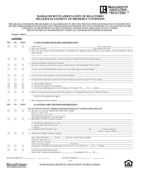 Free Massachusetts Residential Purchase And Sale Agreement Pdf Word