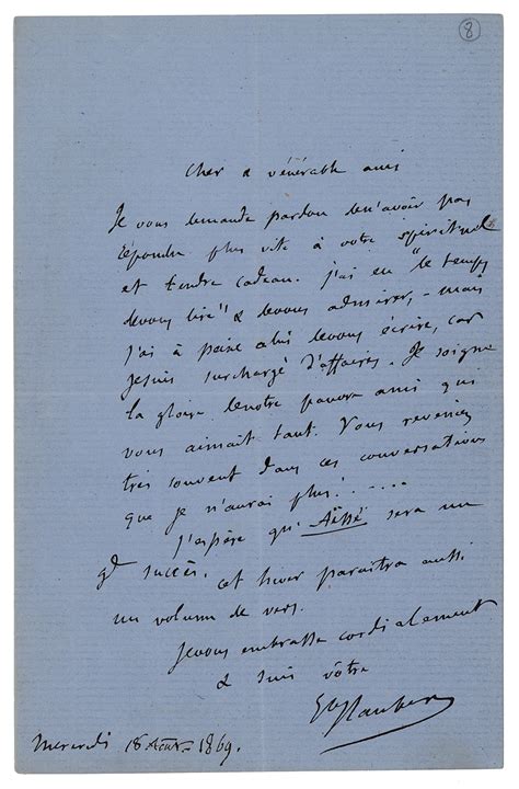 Gustave Flaubert Autograph Letter Signed Rr Auction