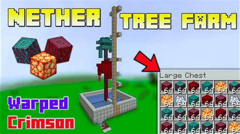 Nether Tree Farm In Minecraft Warped Stem Crimson Stem Shroomlight Bonemeal Youtube