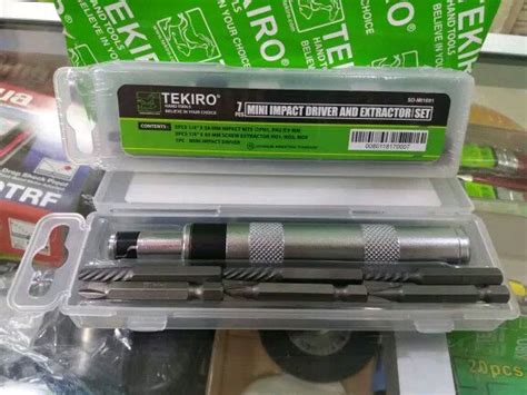 Jual Obeng Ketok Mini Set 7 Pcs TEKIRO Impact Driver And Extractor Di