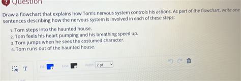 Question Draw A Flowchart That Explains How Tom S Nervous System