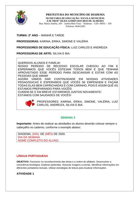 Pdf Prefeitura Do Munic Pio De Diademaeducacao Diadema Sp Gov Br