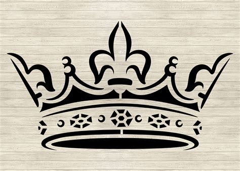 vintage prince crown stencil royal symbol svg elegant crown wall art