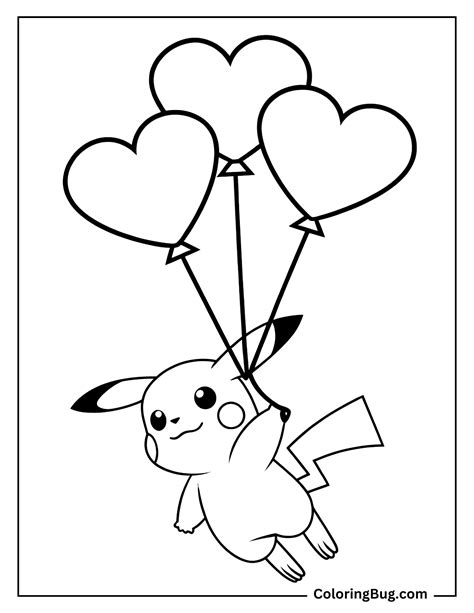 20 Pikachu Valentines Coloring Pages (Free Printable PDFs)