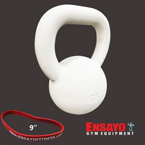 ENSAYO Steel KETTLEBELL 6Kg Gravity 13Lbs KB Free Mini Band Red