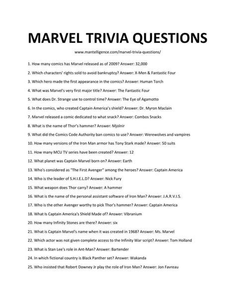 Best Marvel Trivia Questions And Answers This Is The List You Need