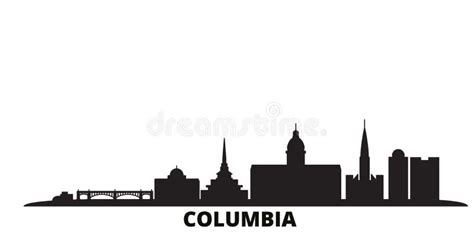 Columbia, SC, USA City Skyline Vector Silhouette. Broken Glass Abstract ...