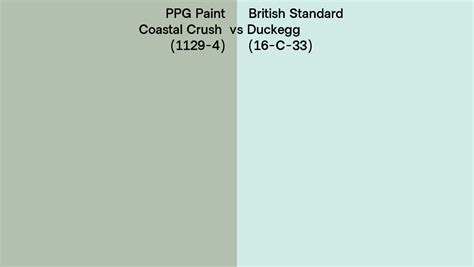 PPG Paint Coastal Crush 1129 4 Vs British Standard Duckegg 16 C 33