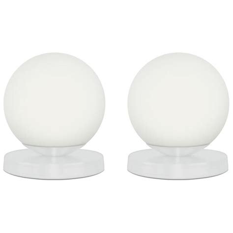 Kit 2 Luminárias De Mesa Globo Orby Branco Base Redonda Leroy Merlin