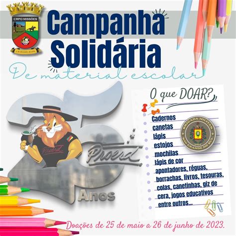 BRIGADA MILITAR CAMPANHA SOLIDÁRIA DE ARRECADAÇÃO DE MATERIAL ESCOLAR