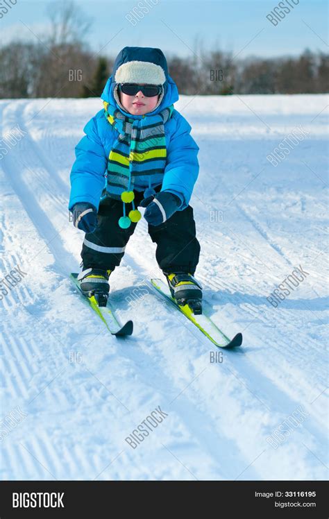 Cute Little Boy Skiing Image And Photo Free Trial Bigstock