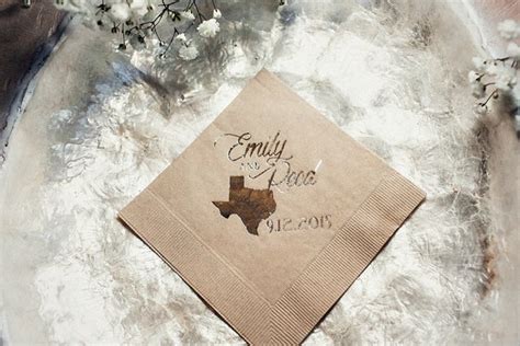 State Napkins Wedding Napkins Texas Napkins Anniversary Etsy