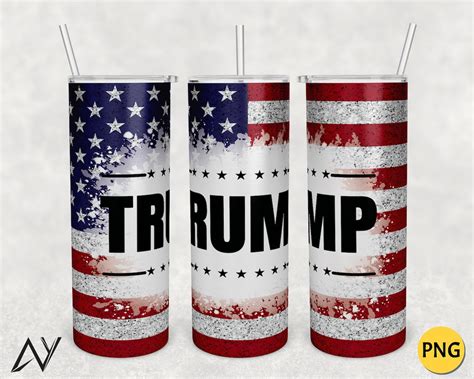 Oz Skinny Tumbler Usa Flag Trump Png Sublimation Design Etsy