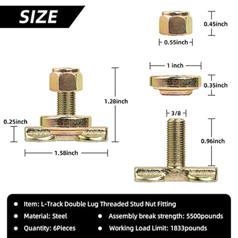 Palozo L Track Double Lug Threaded Stud Nut Fitting Tie Down Used With