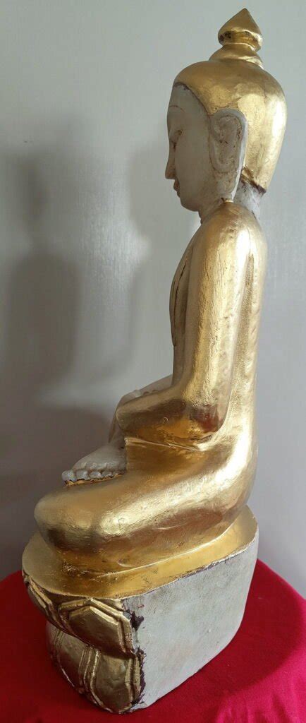 Gilded Burmese Alabaster Shan Buddha Statue