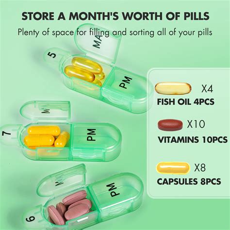 Snapklik Monthly Pill Organizer 30 Day Pill Organizer 2 Times A