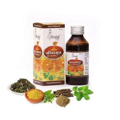 Stylish Lady Grivamrit Ayurvedic Cough Syrup Packaging Size 100 Ml Packaging Type Bottle At