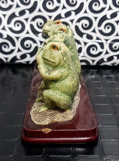 Frogs Figurine See No Evil Hear No Evil Speak No Evil Do No Evil