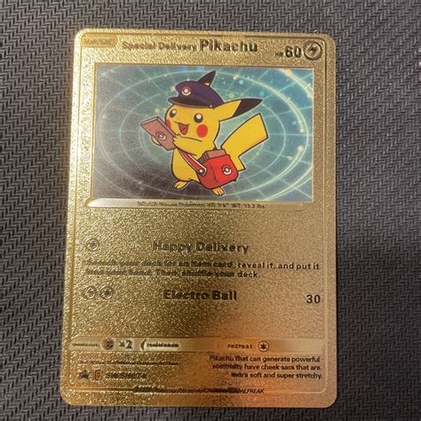 Mavin Special Delivery Pikachu Gold Foil Pokemon Card Promo Swsh