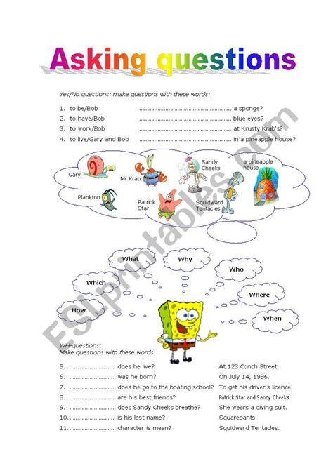 Asking Questions ESL Worksheet By KimJ