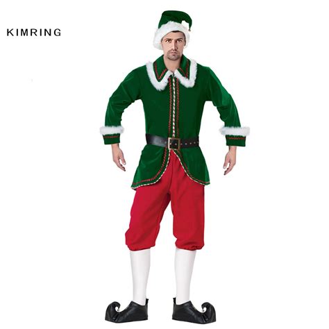 Buy Kimring Deluxe Santa Claus Elf Christmas Costume