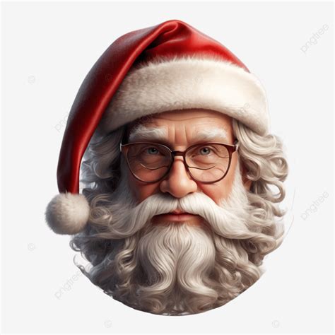 Retrato De Santa Claus Con Gafas Y Barba Blanca Png Dibujos Retrato De