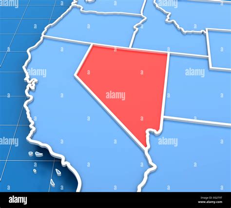 D Render Of Usa Map With Nevada State Highlighted Stock Photo Alamy