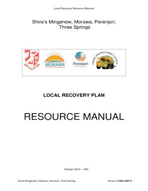 Fillable Online Mingenew Wa Gov Mingenew Emergency Recovery Resource