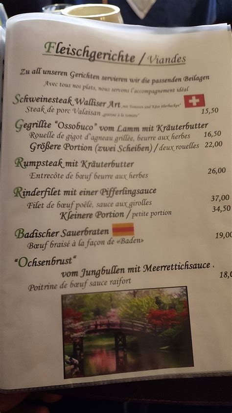 Speisekarte von Grüner Baum Linx restaurant Rheinau Tullastraße 30