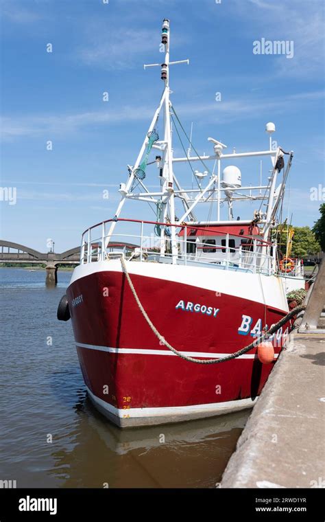 Fishing Boats In The Working Fishing Port Of Kirkudbright Stock Photo