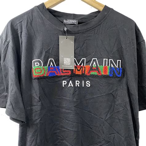 Unisex Black Marked As Balmain Paris T Shirt Size Xxl New With