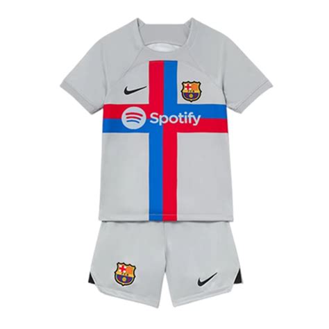 Completo Calcio Fc Barcelona Bambino Third Divisa Manica