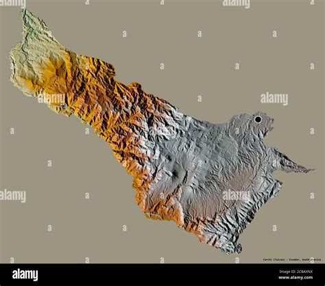 Shape Of Carchi Province Of Ecuador With Its Capital Isolated On A